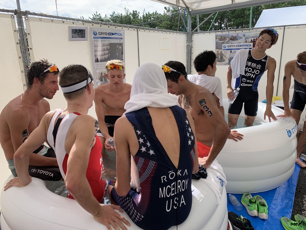 ITUトライアスロンワールドカップ宮崎大会にて選手たちに使用されているクライオコントロールのアイスバス